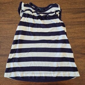 Tommy Hilfiger Girls Preppy Navy & White Striped Summer Dress Size 12M